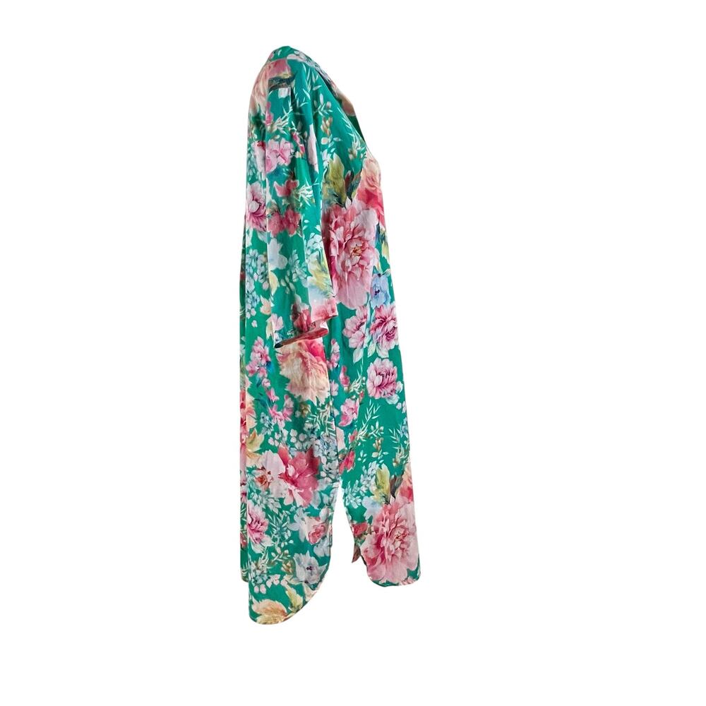 Nota Bene Italy Made Floral Tunic Shirtdress OSFM M/L Resort Coastal Luxe Cotton - Picture 3 of 16